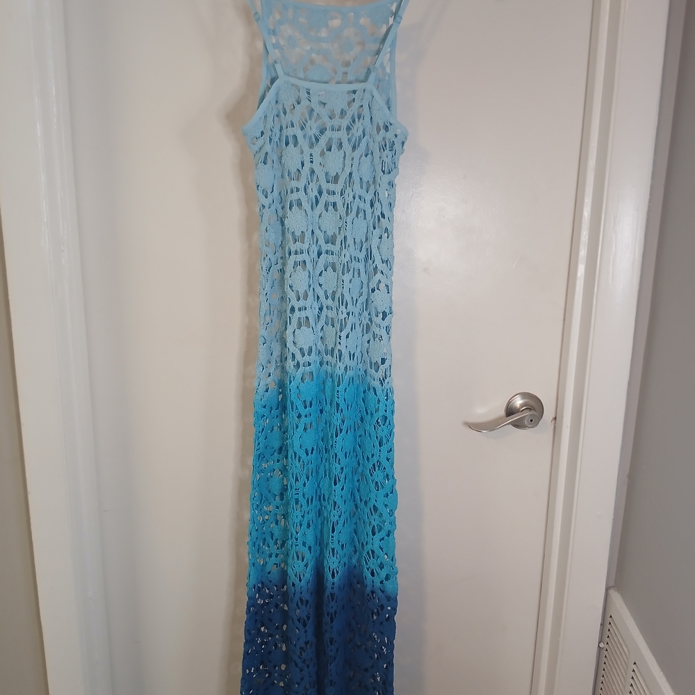 New! Altar'd State Blue Ombre Crochet Dress & Swim Cover Up S/M NWOT - Picture 4 of 9